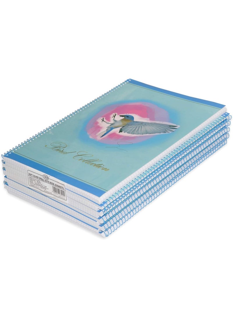 FIS Soft Cover Spiral Notebook A4, 5mm Square, 80-Sheets 10-Piece - FSNB5A480BC2 - Image 1